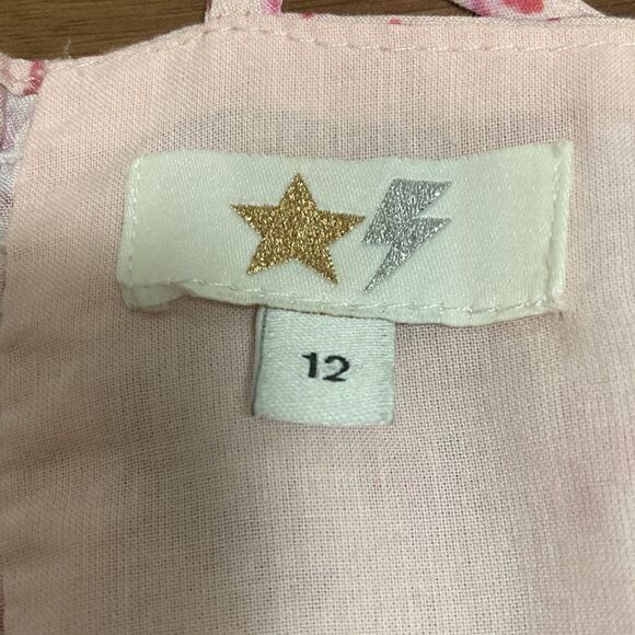 Ever After Floral Print Pink Dress with Adjustable Spaghetti Straps. Size 12 - Picture 6 of 8